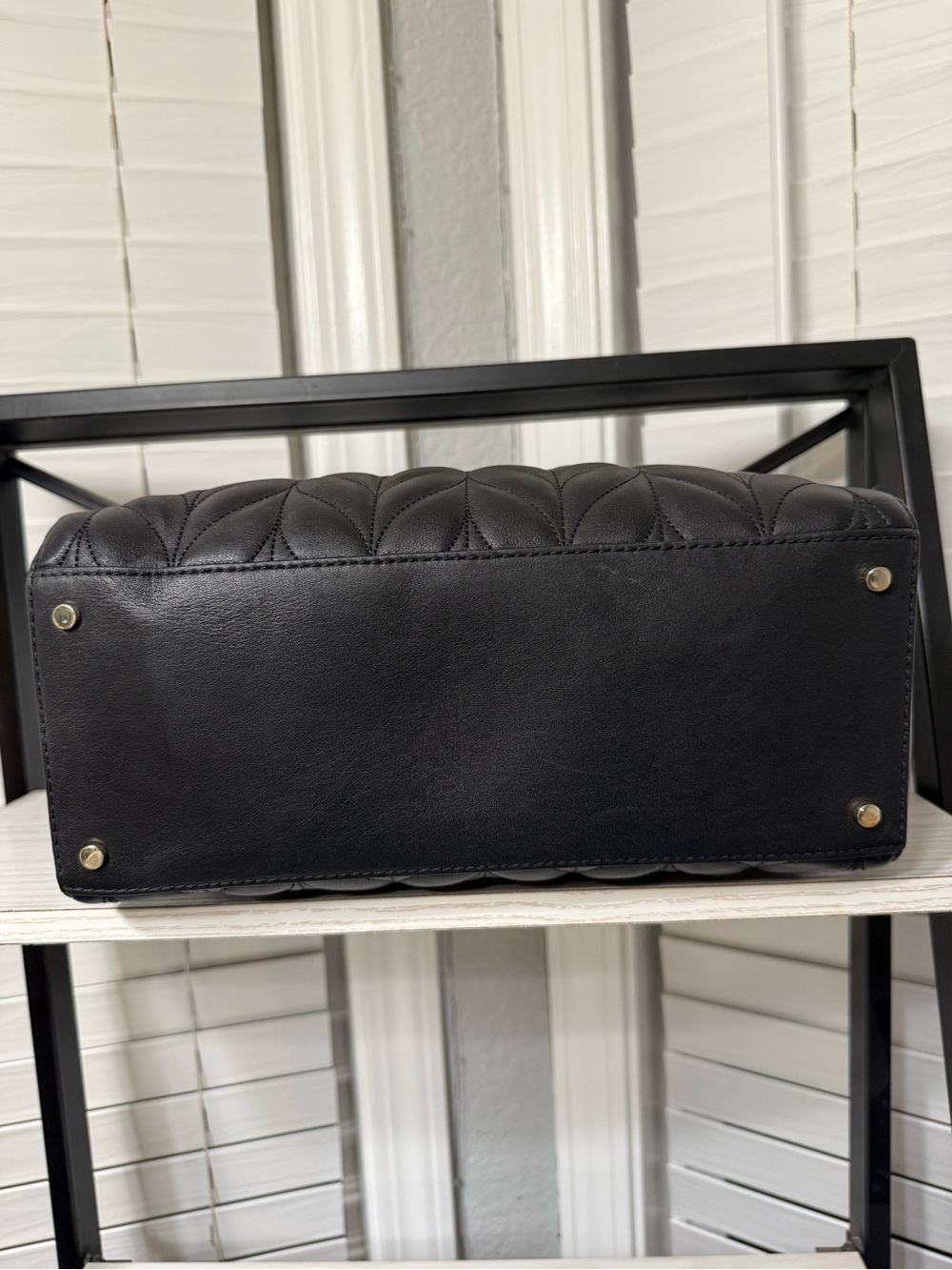 kate spade Black Quilted Tote with Gold Chain Handles - Picture 4 of 12